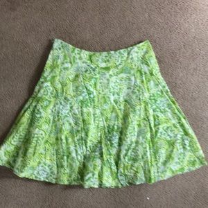 Green/yellow print skirt
